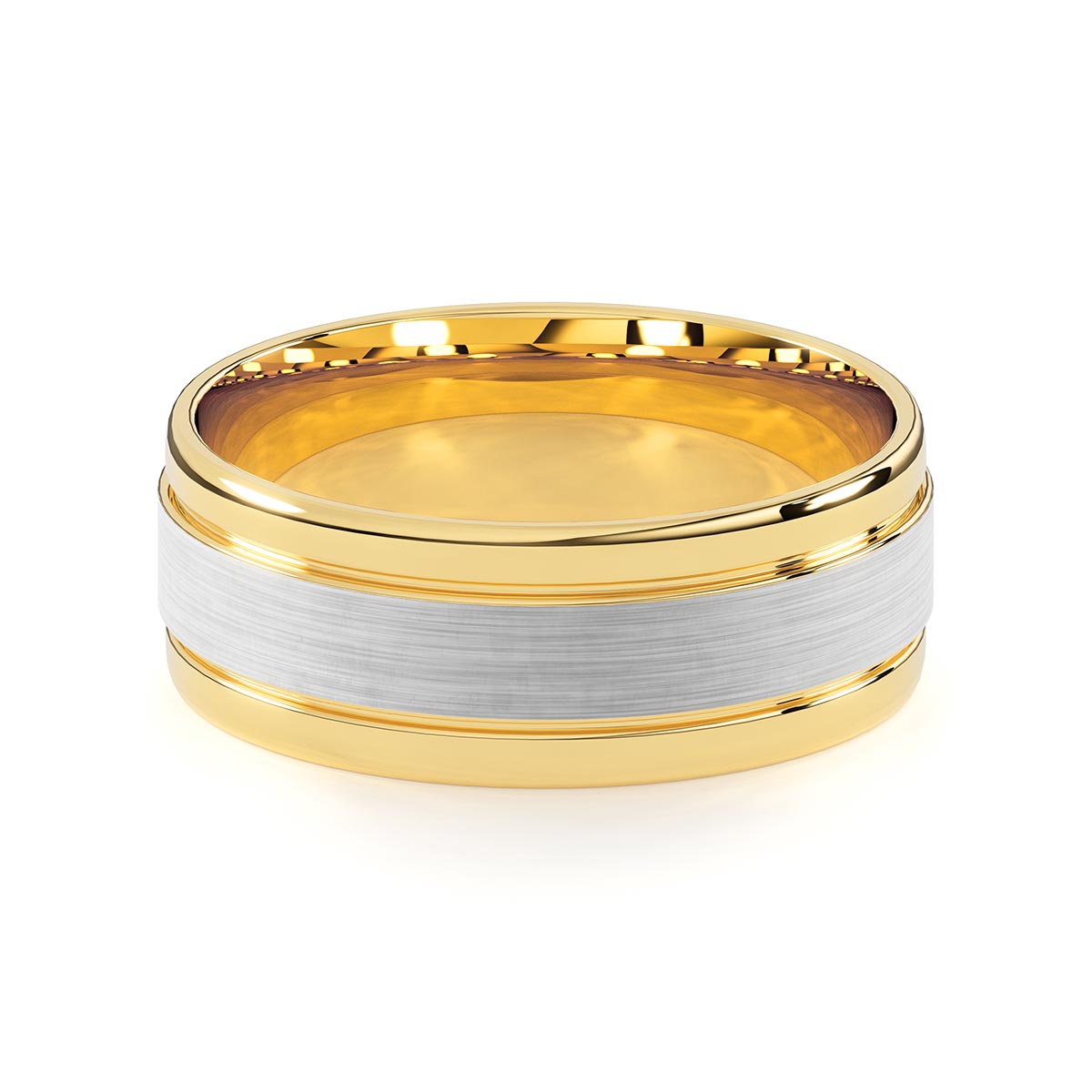 Comfort Fit 8MM Men's Wedding Ring with Satin Inlay – Stakora
