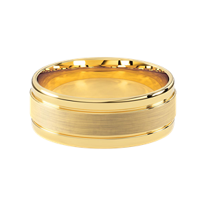 Comfort Fit 8MM Men's Wedding Ring with Satin Inlay