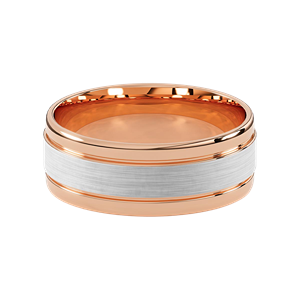 Comfort Fit 8MM Men's Wedding Ring with Satin Inlay