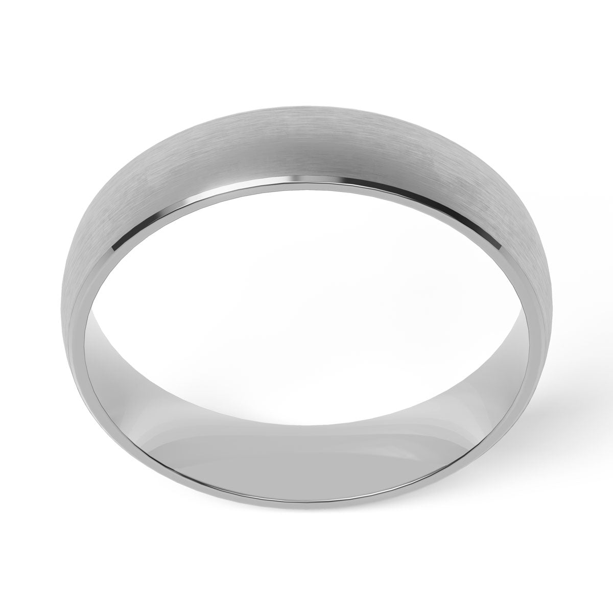 Comfort Fit 5MM Carved Wedding Band with Wide Satin Inlay