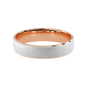 Comfort Fit 5MM Men's Wedding Ring with Wide Satin Inlay