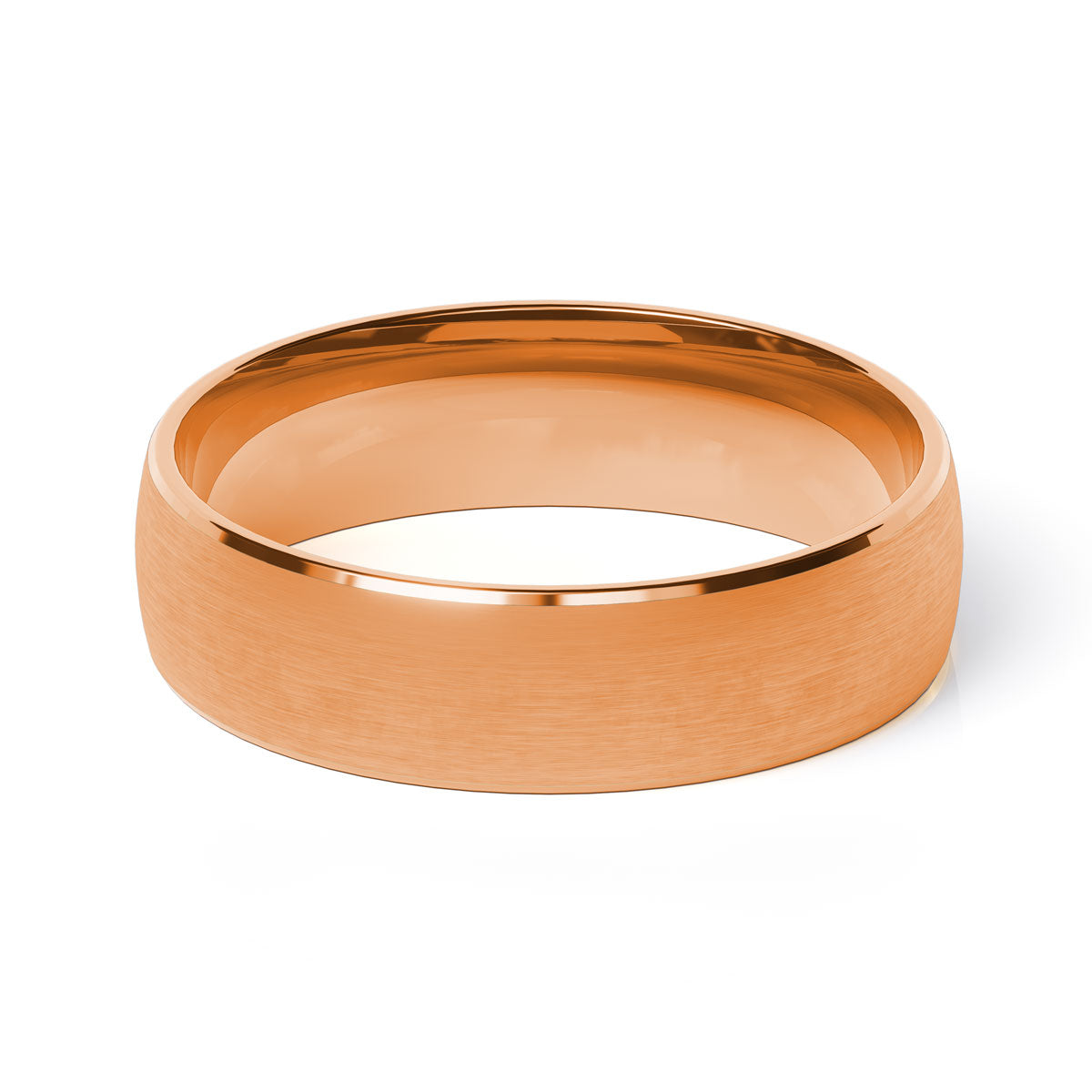Comfort Fit 6MM Carved Wedding Band with Wide Satin Inlay