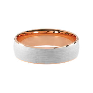 Comfort Fit 6MM Men's Wedding Ring with Wide Satin Inlay