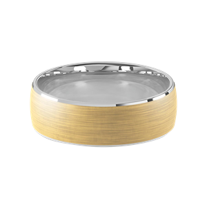 Comfort Fit 7MM Men's Wedding Ring with Wide Satin Inlay