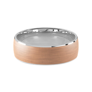 Comfort Fit 7MM Men's Wedding Ring with Wide Satin Inlay
