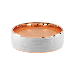 Comfort Fit 7MM Men's Wedding Ring with Wide Satin Inlay