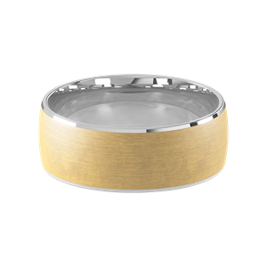 Comfort Fit 8MM Men's Wedding Ring with Wide Satin Inlay