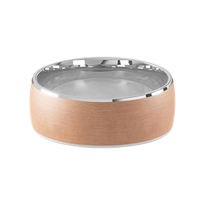 Comfort Fit 8MM Men's Wedding Ring with Wide Satin Inlay