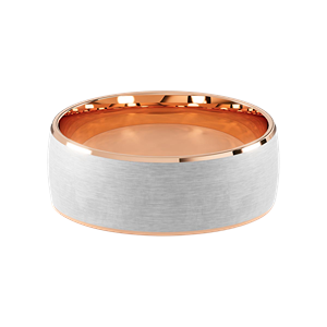 Comfort Fit 8MM Men's Wedding Ring with Wide Satin Inlay
