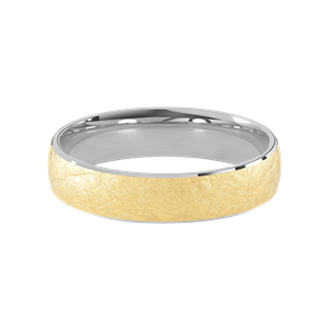 Comfort Fit 5MM Men's Wedding Ring with Wide Scratched Inlay