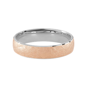 Comfort Fit 5MM Men's Wedding Ring with Wide Scratched Inlay
