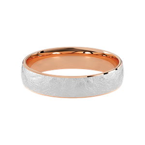 Comfort Fit 5MM Men's Wedding Ring with Wide Scratched Inlay
