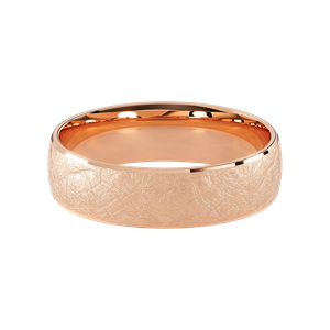 Comfort Fit 6MM Men's Wedding Ring with Wide Scratched Inlay
