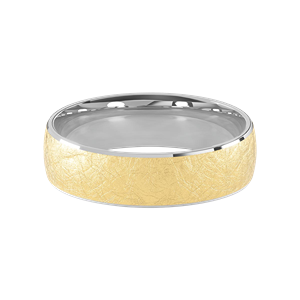 Comfort Fit 6MM Men's Wedding Ring with Wide Scratched Inlay