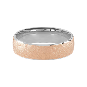 Comfort Fit 6MM Men's Wedding Ring with Wide Scratched Inlay