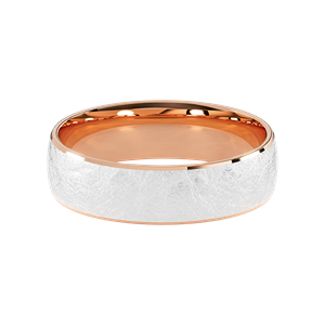 Comfort Fit 6MM Men's Wedding Ring with Wide Scratched Inlay