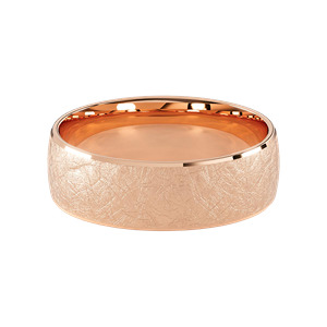 Comfort Fit 7MM Men's Wedding Ring with Wide Scratched Inlay