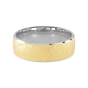Comfort Fit 7MM Men's Wedding Ring with Wide Scratched Inlay