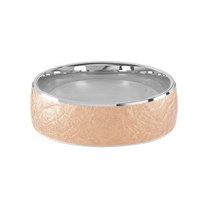 Comfort Fit 7MM Men's Wedding Ring with Wide Scratched Inlay