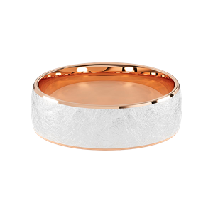 Comfort Fit 7MM Men's Wedding Ring with Wide Scratched Inlay