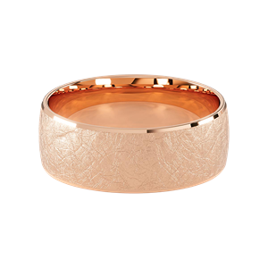 Comfort Fit 8MM Men's Wedding Ring with Wide Scratched Inlay