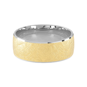 Comfort Fit 8MM Men's Wedding Ring with Wide Scratched Inlay