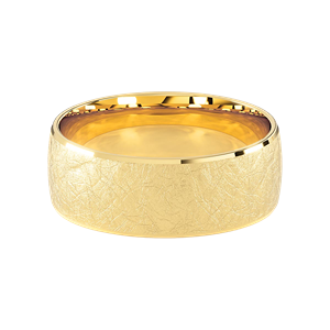 Comfort Fit 8MM Men's Wedding Ring with Wide Scratched Inlay