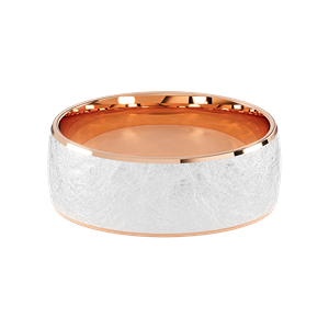Comfort Fit 8MM Men's Wedding Ring with Wide Scratched Inlay
