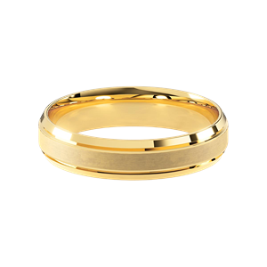 Comfort Fit 5MM Beveled Men's Wedding Ring with Satin Inlay