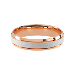 Comfort Fit 5MM Beveled Men's Wedding Ring with Satin Inlay