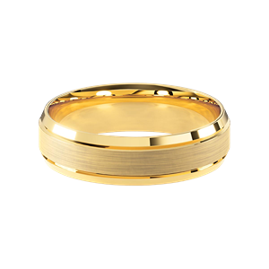 Comfort Fit 6MM Beveled Men's Wedding Ring with Satin Inlay