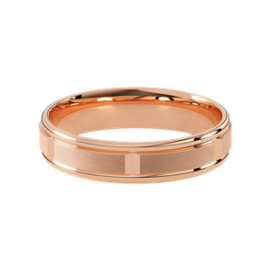 Comfort Fit 5MM Men's Wedding Ring with Grooved Satin Inlay