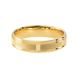 Comfort Fit 5MM Men's Wedding Ring with Grooved Satin Inlay