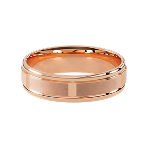 Comfort Fit 6MM Men's Wedding Ring with Grooved Satin Inlay