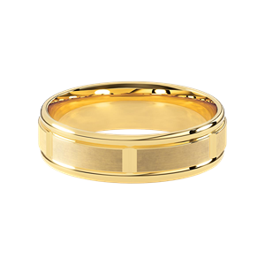 Comfort Fit 6MM Men's Wedding Ring with Grooved Satin Inlay