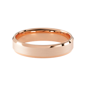 Comfort Fit 5MM Beveled Men's Wedding Ring with Wide Satin Inlay