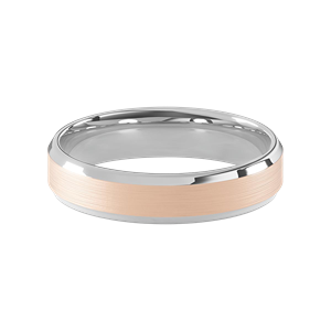 Comfort Fit 5MM Beveled Men's Wedding Ring with Wide Satin Inlay