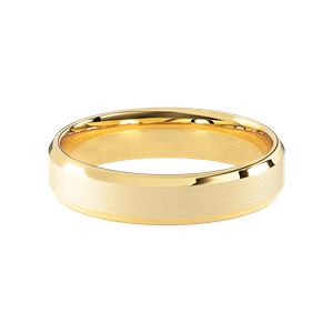 Comfort Fit 5MM Beveled Men's Wedding Ring with Wide Satin Inlay