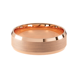 Comfort Fit 7MM Beveled Men's Wedding Ring with Wide Satin Inlay