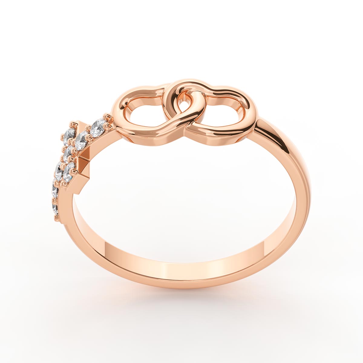 United Hearts with Pavé Cross Ring