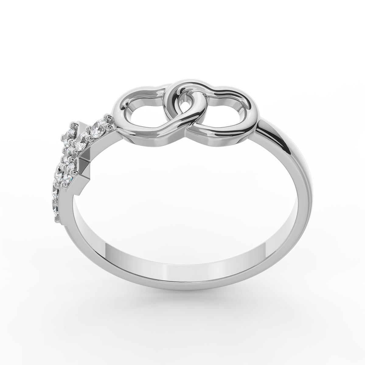 United Hearts with Pavé Cross Ring