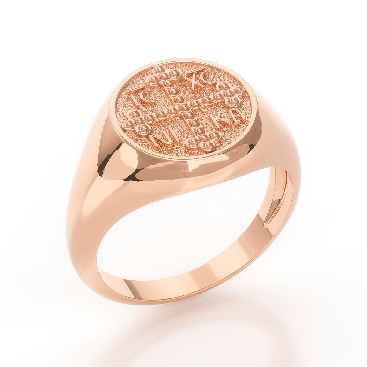 Dotted Greek Orthodox Cross Signet Ring – Stakora