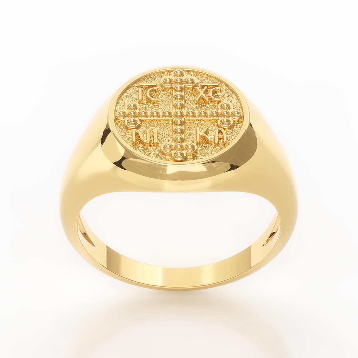 Dotted Greek Orthodox Cross Signet Ring – Stakora
