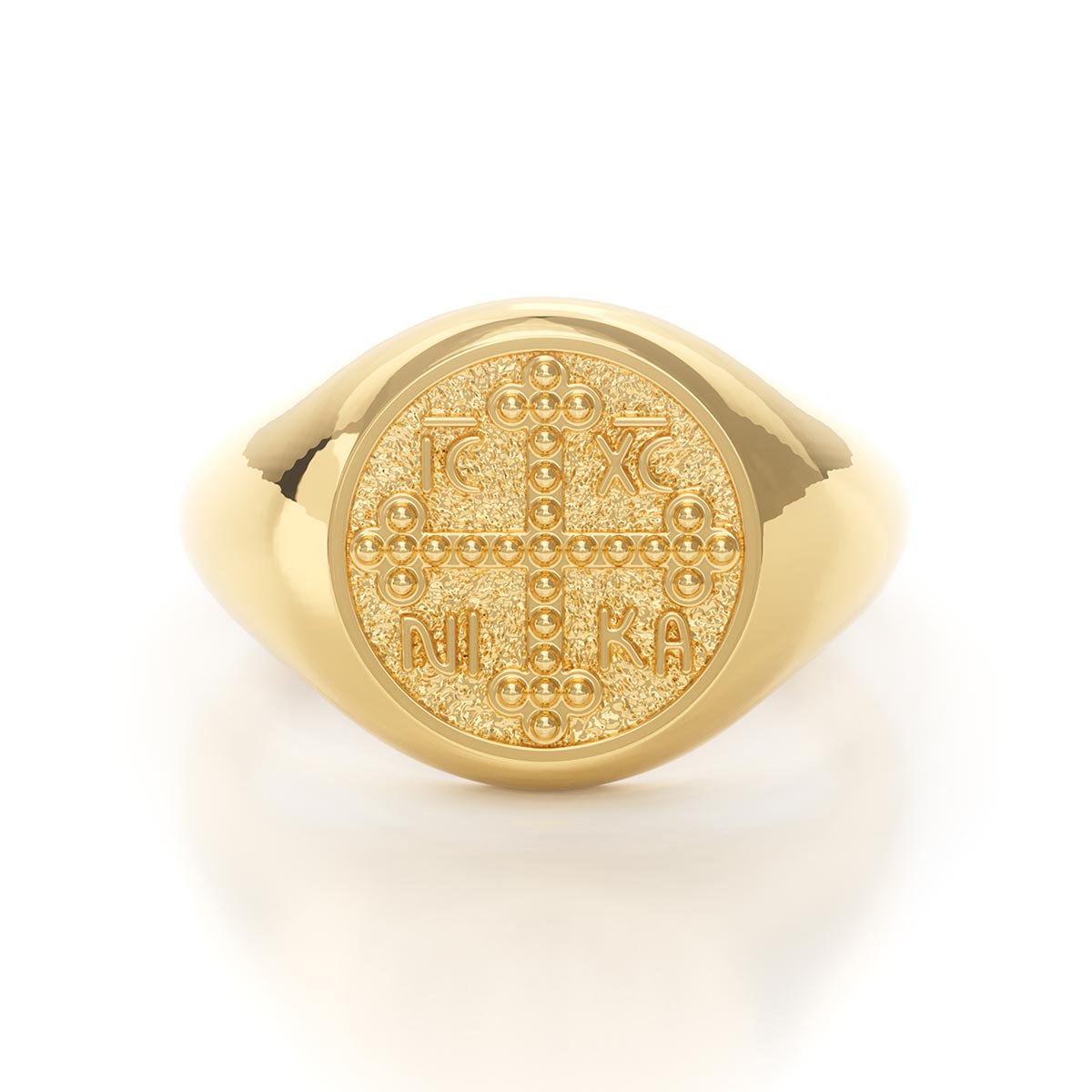Dotted Greek Orthodox Cross Signet Ring – Stakora