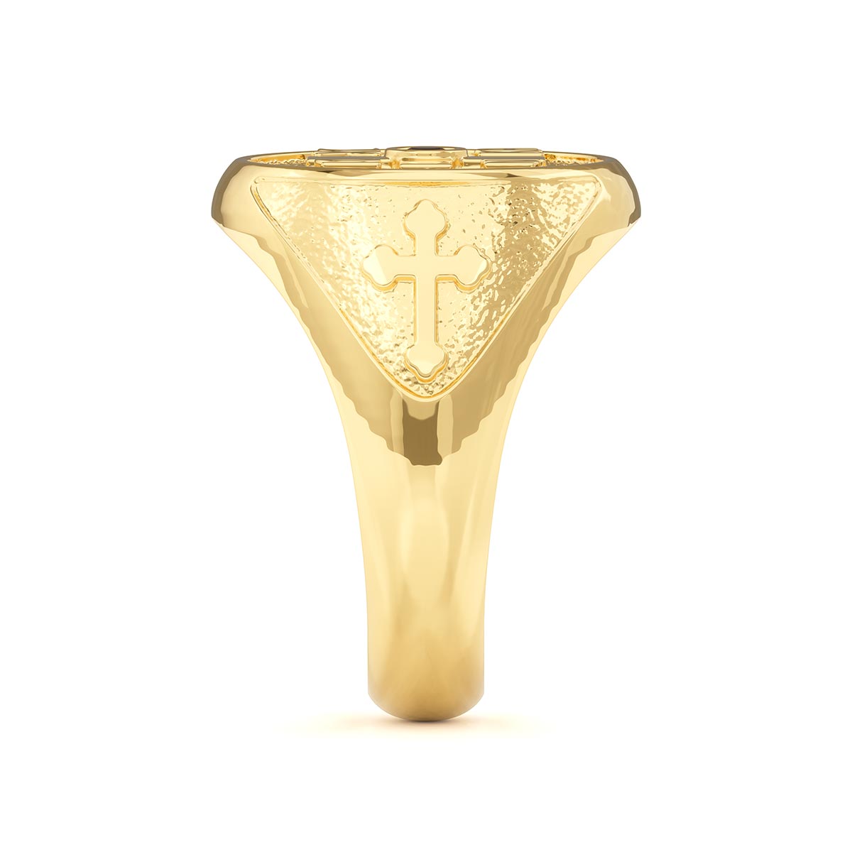Men's Greek Orthodox Cross Signet Ring with Ruby – Stakora