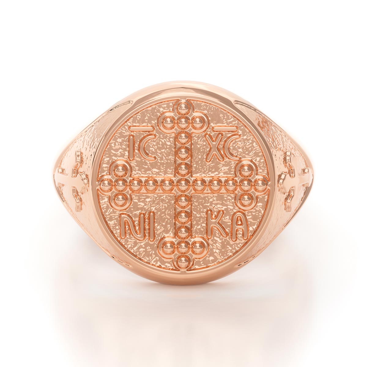 Men's Dotted Greek Orthodox Cross Signet Ring – Stakora