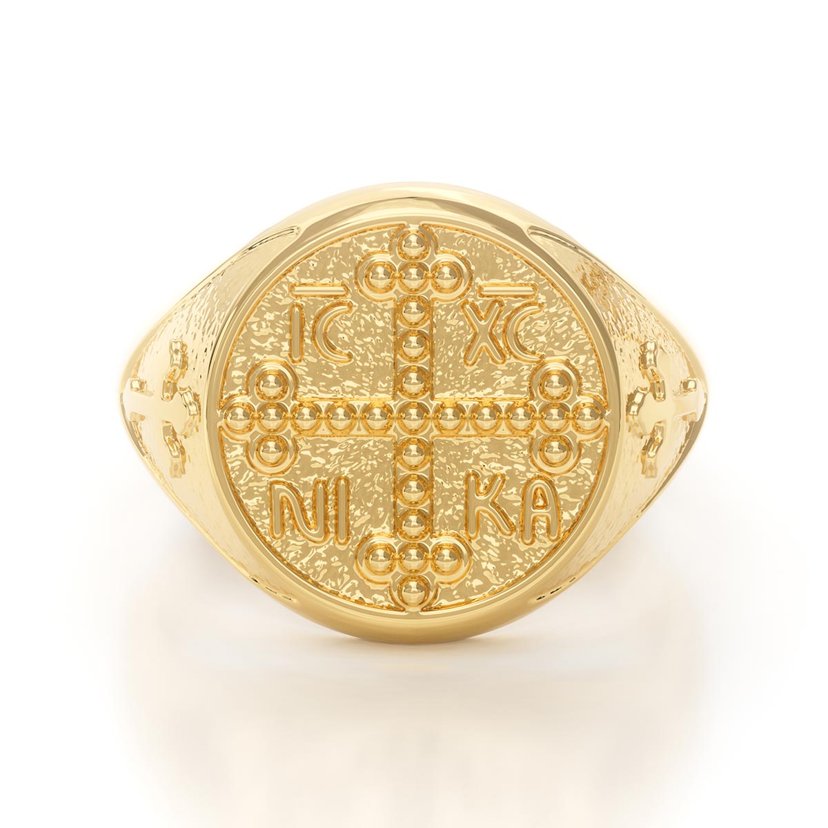 Men's Dotted Greek Orthodox Cross Signet Ring – Stakora
