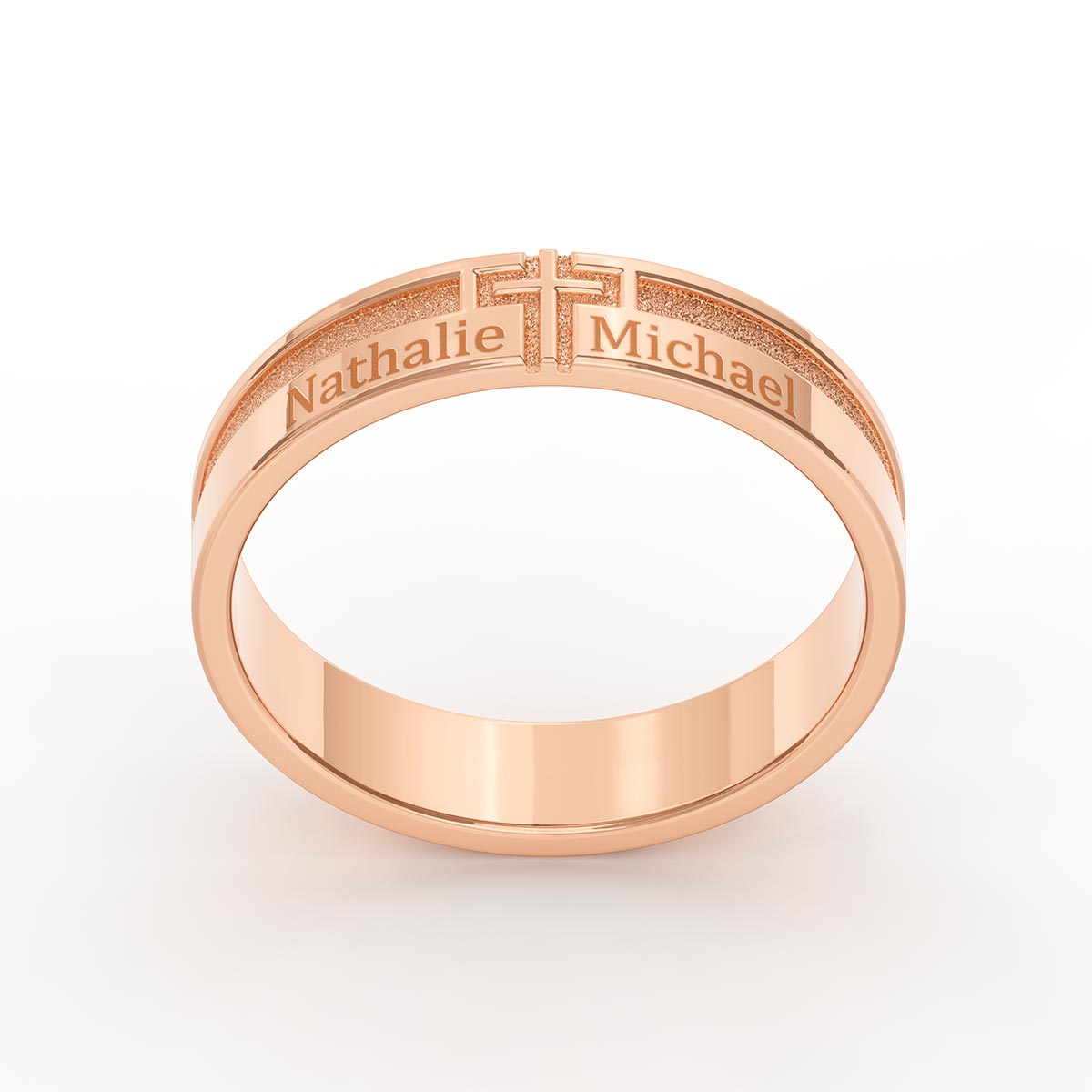 Men's Cross Ring with Personalized Engravings