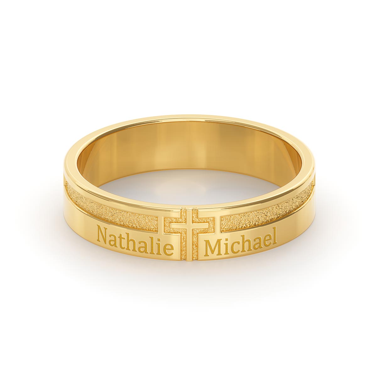 Men's Cross Ring with Personalized Engravings