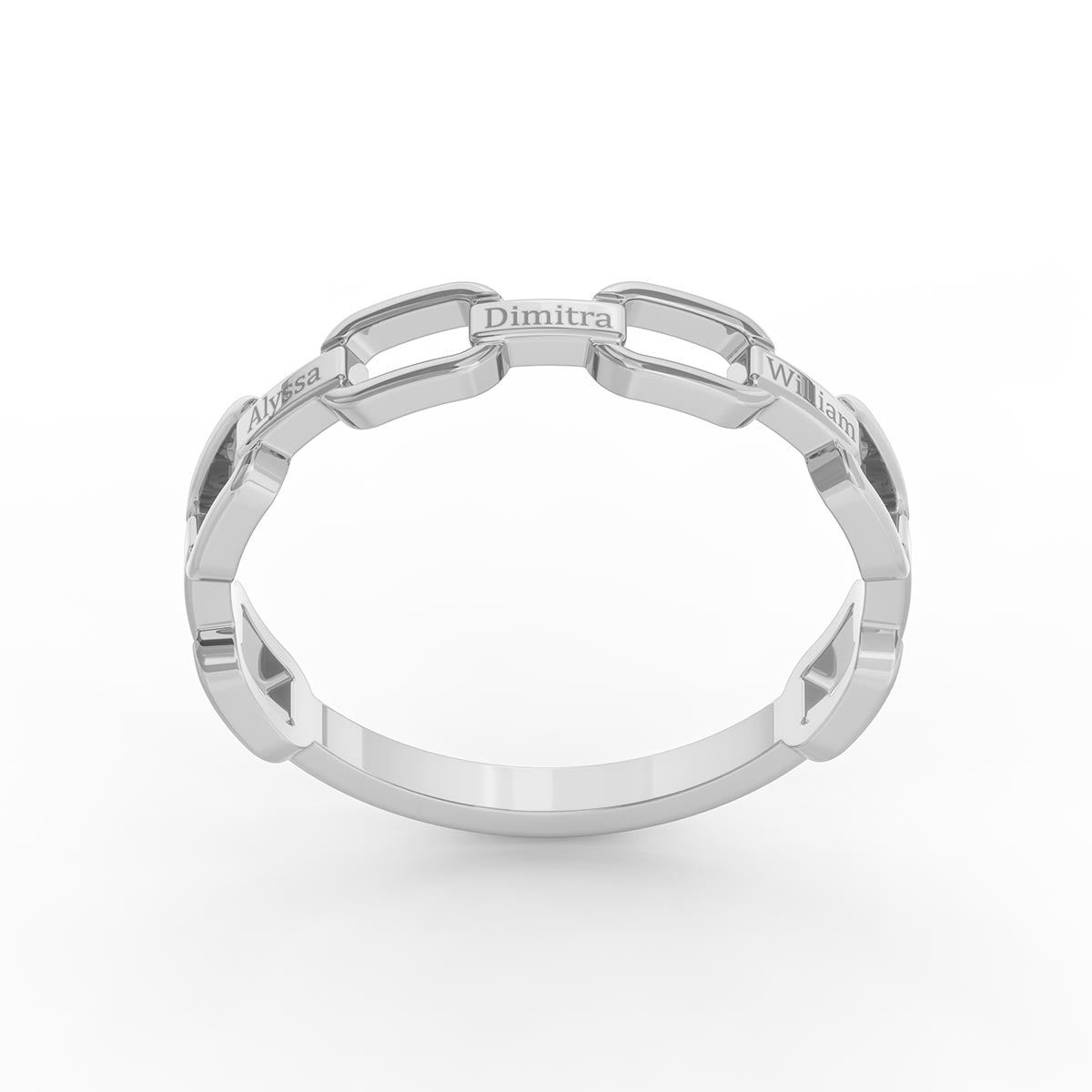 Chain Link Ring with Personalized Engravings